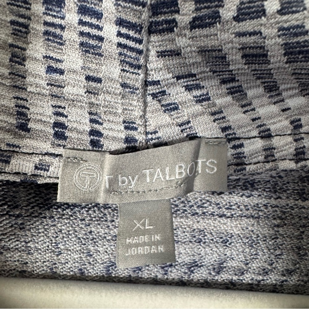 T by Talbots Funnel Neck Pullover Top Navy Blue and White NEW - Picture 10 of 12